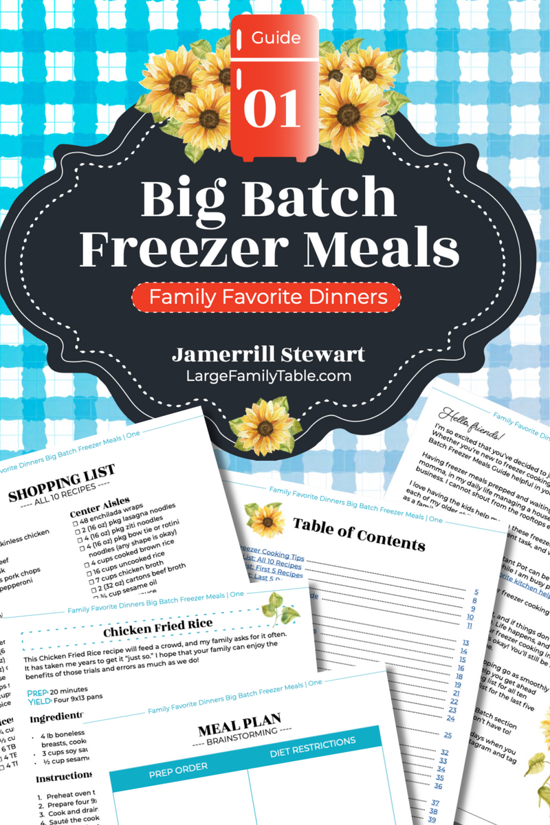 Big Batch Freezer Meals Guide 15, Hearty Casserole Dinners {68 pages} –  Jamerrill Stewart, Large Family Table