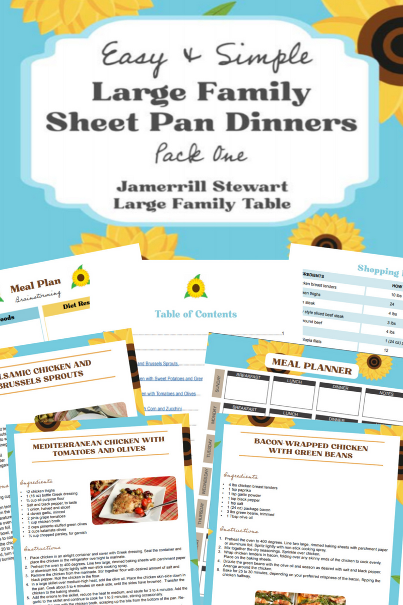 Large Family Sheet Pan Meals Four Pack Bundle {76 pages} Jamerrill