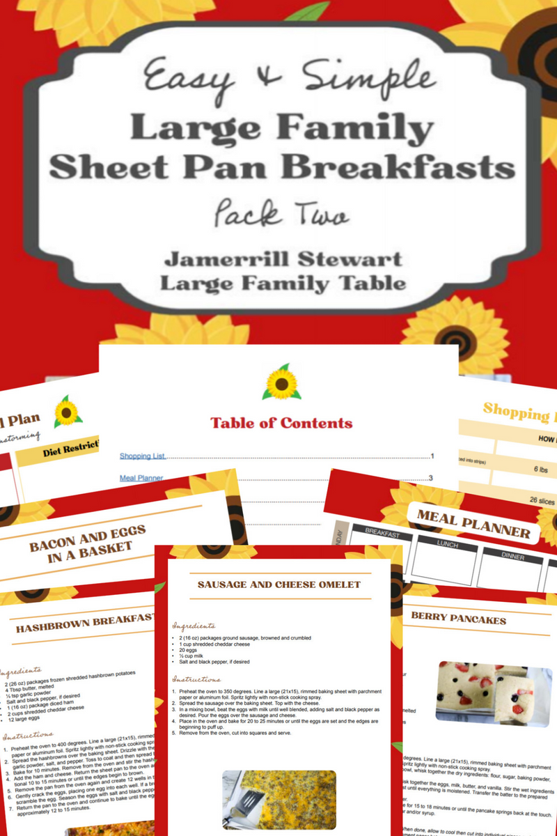 Large Family Sheet Pan Meals Four Pack Bundle {76 pages} Jamerrill