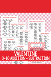 Valentine Addition + Subtraction Table Pack {13 pages}