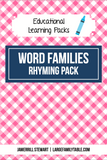 Word Families Table Pack {12 pages}