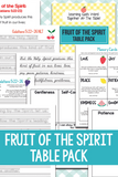 Fruit of the Spirit Table Pack {15 pages}