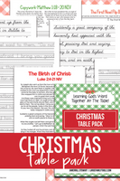 The Birth of Jesus Table Pack {28 pages}
