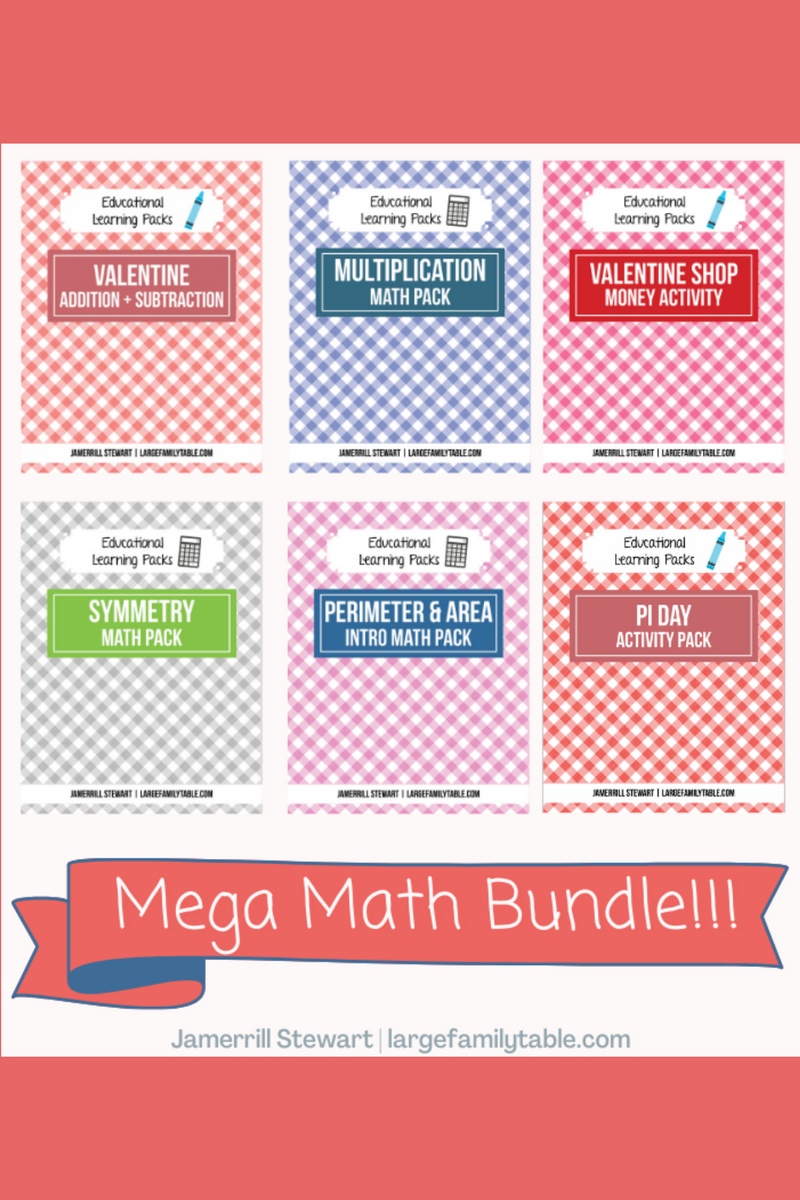 Mega Math Bundle: Six Math Homeschool Activity Packs {62 pages ...