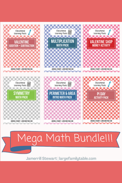 Mega Math Bundle: Six Math Homeschool Activity Packs {62 pages}