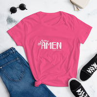 "Yes & Amen" White Letters/Color Fitted Tee