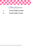 Word Families Table Pack {12 pages}